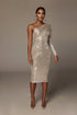 One-shoulder Oblique Collar Wrapped Chest Evening Dress
